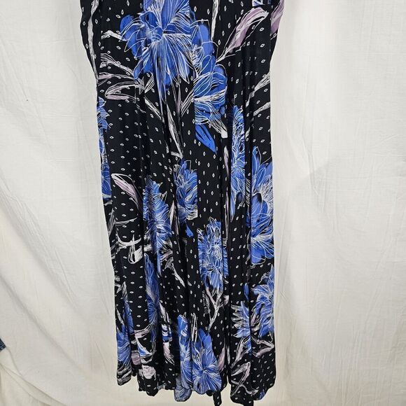 Free People First Kiss Maxi Dress Women's M/L Botanical Night Floral Blue Alter - Picture 2 of 11